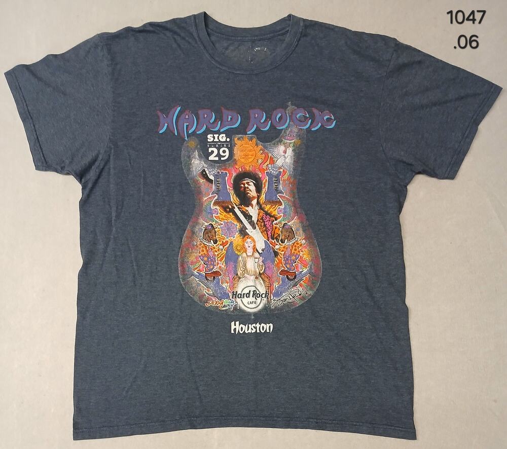 Hard Rock Cafe (24x22") Gray Jimmy Hendrix Houston Tee Shirt